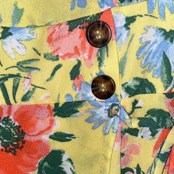 Sienna Sky Butter Yellow Floral Midi Dress | Boho Spring | Coral Blue Medium - Picture 6 of 10